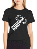 Surf Graphic Black Tee for Men