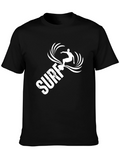 Surf Graphic Black Tee for Men