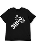 Surf Graphic Black Tee for Men