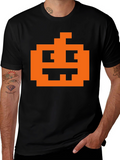 Pixel Pumpkin Halloween T-Shirt