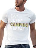 Eat Sleep Camping Repeat Black T-Shirt