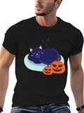 Halloween Cat Nap T-Shirt - Spooky Season Tee