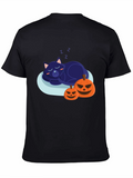 Halloween Cat Nap T-Shirt - Spooky Season Tee