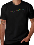Rainbow Horse Outline Black T-Shirt