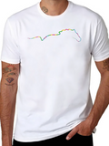 Rainbow Horse Outline Black T-Shirt