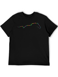 Rainbow Horse Outline Black T-Shirt