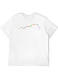 Rainbow Horse Outline Black T-Shirt