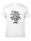 Abstract Triangle Design Black T-Shirt