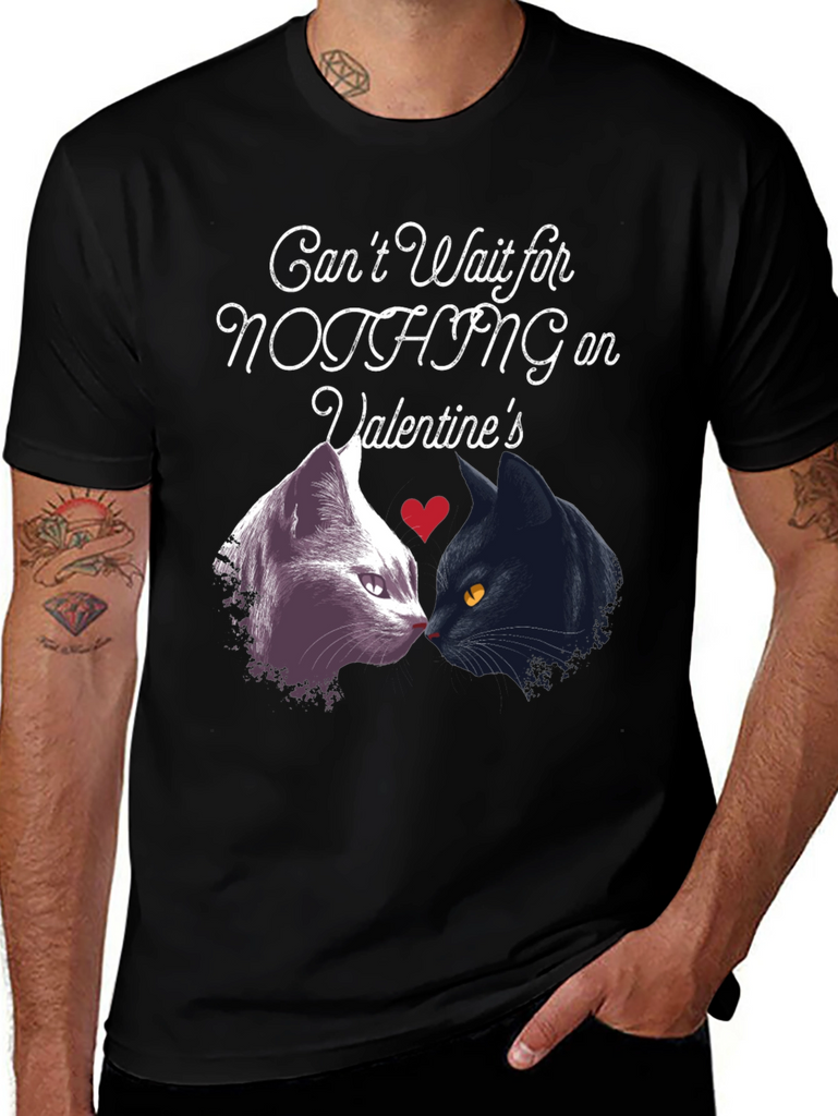 Valentines Cats T-Shirt: Cant Wait for Nothing!